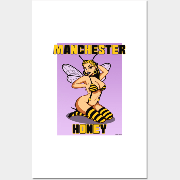 Manchester girl, Manchester bee, Manchester honey Wall Art by jimmy-digital